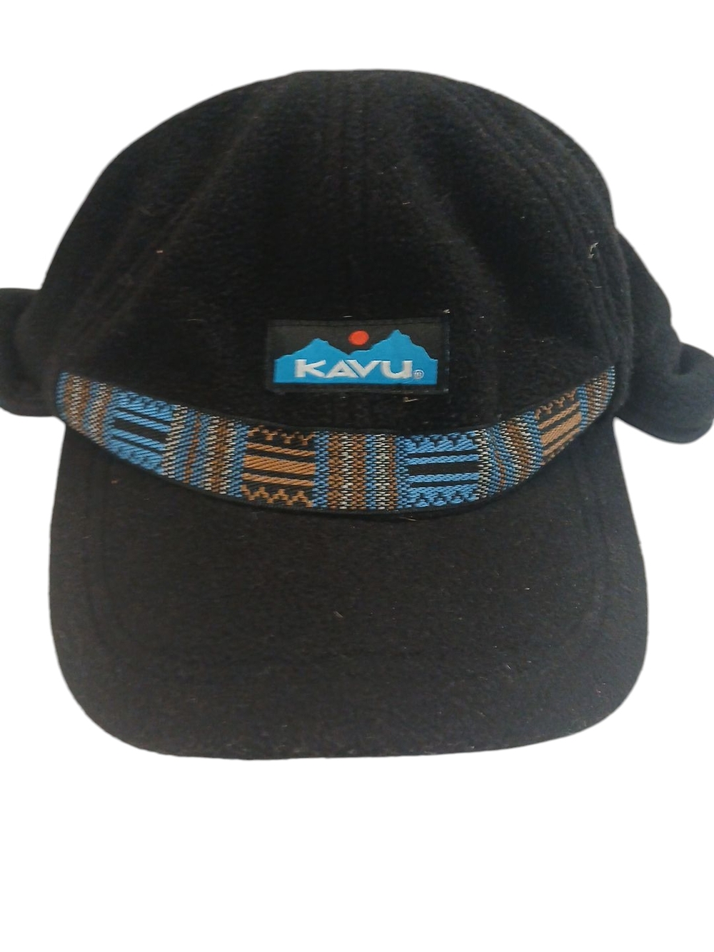 KAVU Kids Black Cap with Blue and Brown Woven Band